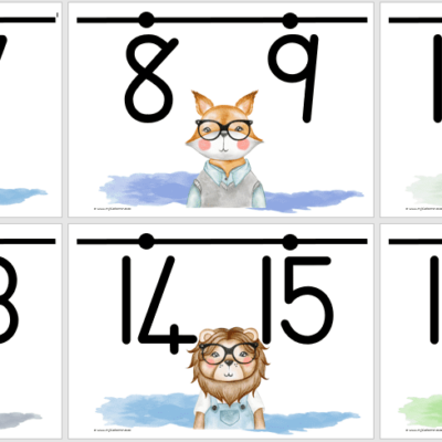 Animal with Glasses Number Line/Getallelyn