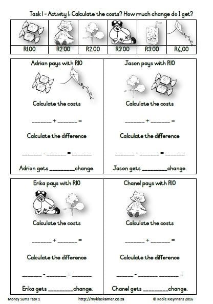 Grade 1 Money Sums TASK 1 - Image 3