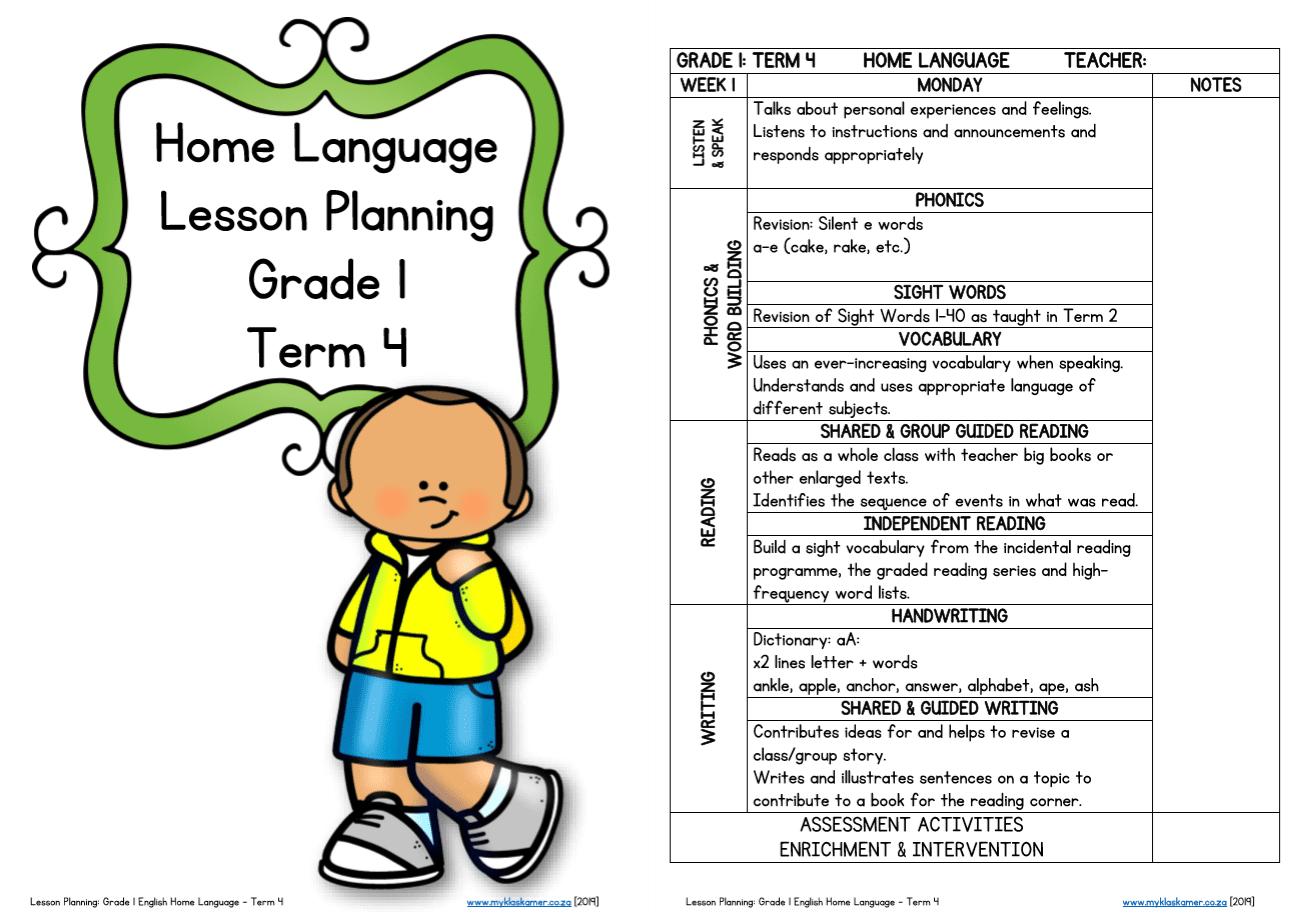 Grade 1 Home Language Lesson Planning Term 4 - Image 2