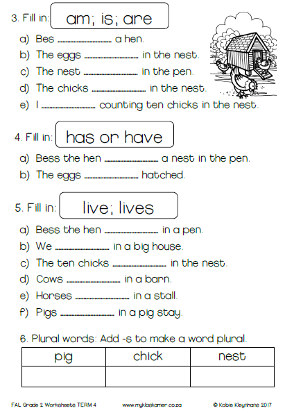 Grade 2 English FAL Worksheets Term 4 - Image 5