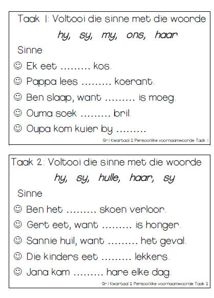 Graad 1 Huistaal Taalgebruik TAAKKAARTE 1 - Image 4