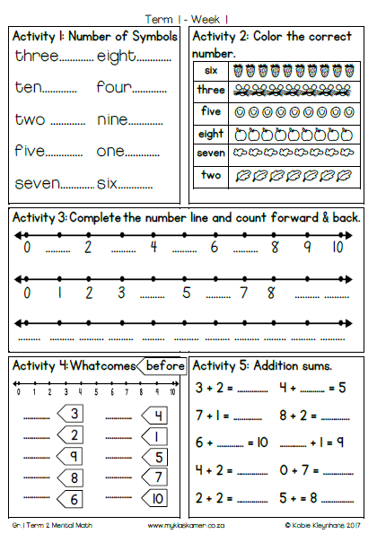 Grade 1 Mental Maths Term 2 - Image 2