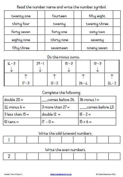 Grade 1 Mathematics Activity Book Term 4 - Image 2