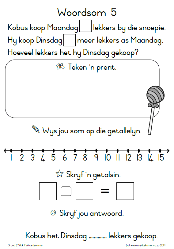 Graad 2 Woordsom Taakkaarte - Image 5