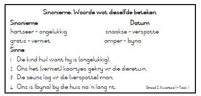 Graad 2 Huistaal Taalgebruik TAAKKAARTE 1 - Image 5