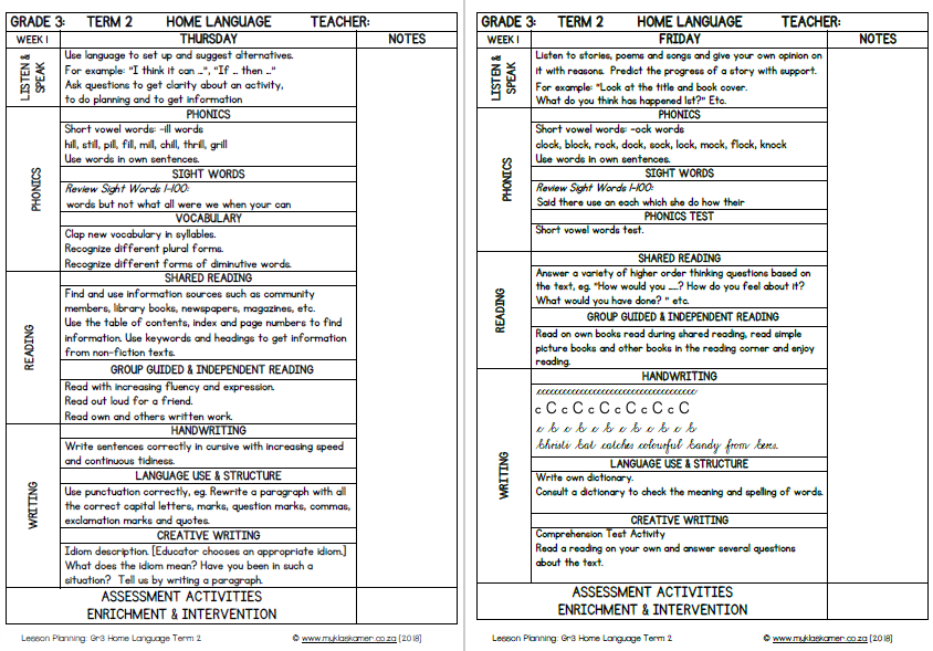 Grade 3 Lesson Planning Home Language Term 2 - Image 3