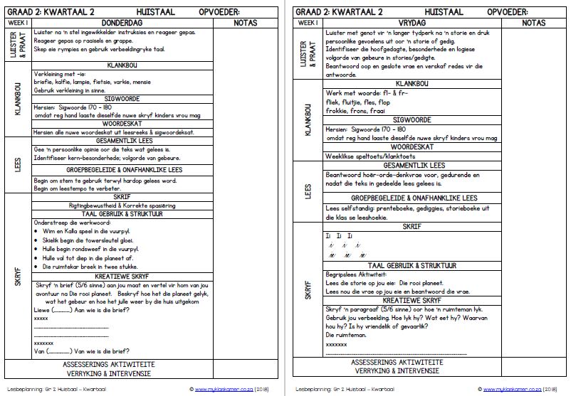 Graad 2 Huistaal Lesbeplanning Kwartaal 2 - Image 3