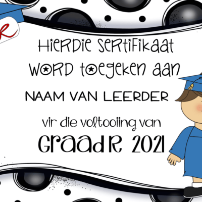 Graad R Sertifikaat (Bewerkbaar)