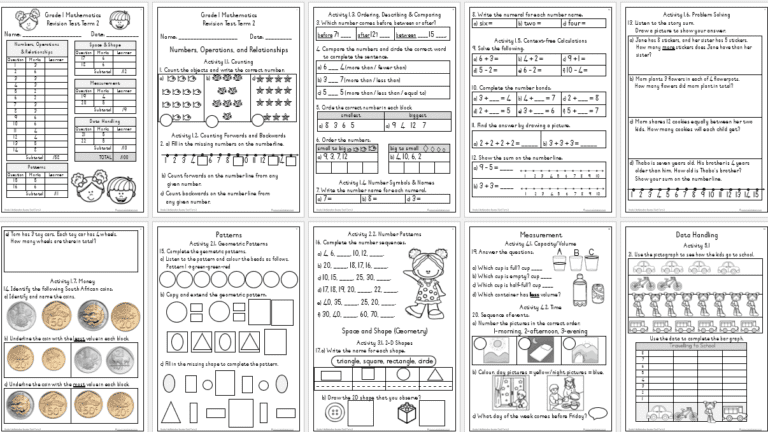 (2024) Grade 1 Mathematics Term 2 ASSESSMENT - My Klaskamer