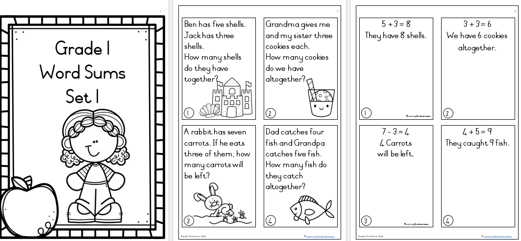 Grade 1 Word Sums Set 1 - Image 2