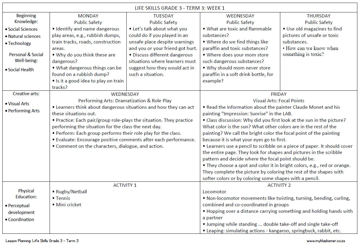 Grade 3 Life Skills Lesson Planning Term 3 - Image 2