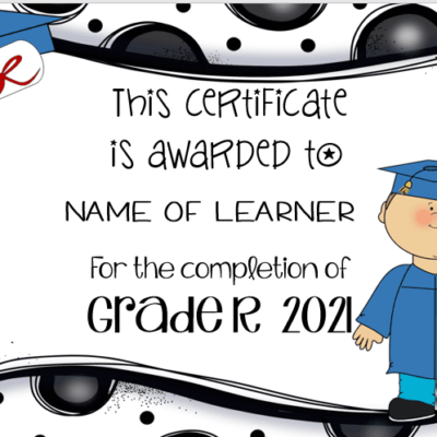 Grade R Certificate (Editable)