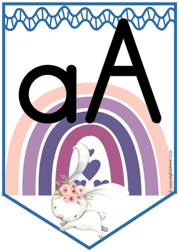 Hasie Alfabet Vlaggies/Bunny Alphabet Bunting
