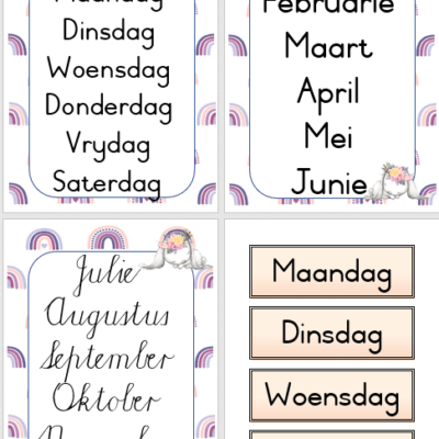 Hasie Dae van die Week/Maande van die Jaar