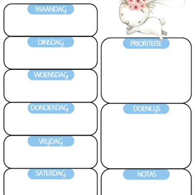 Hasie Weeklikse Beplanner