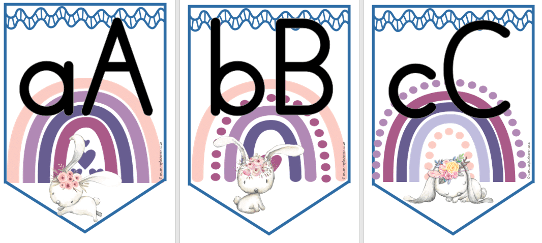 Hasie Alfabet Vlaggies/Bunny Alphabet Bunting - Image 2