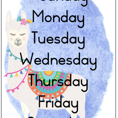 Llama Days of the Week/Months of the Year