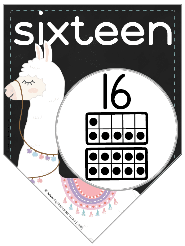 Llama Numbers 1-1000 Bunting - Image 2