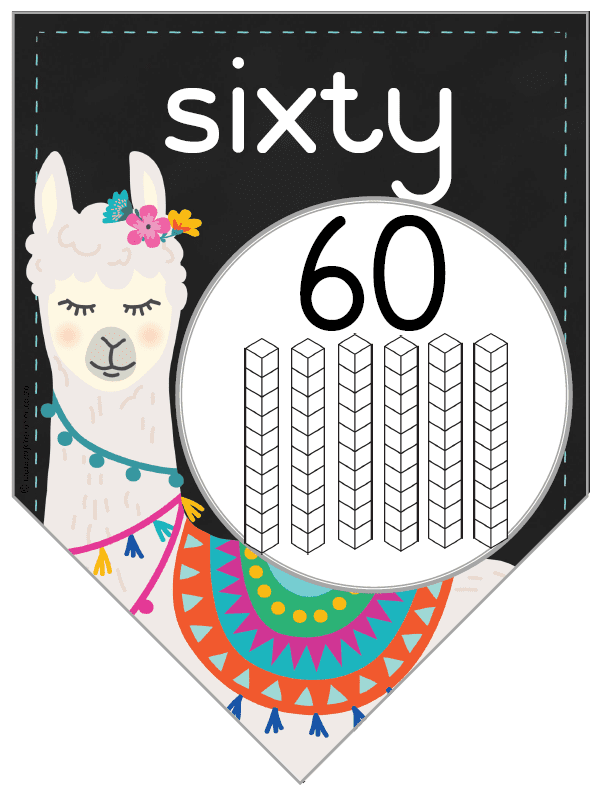 Llama Numbers 1-1000 Bunting - Image 3