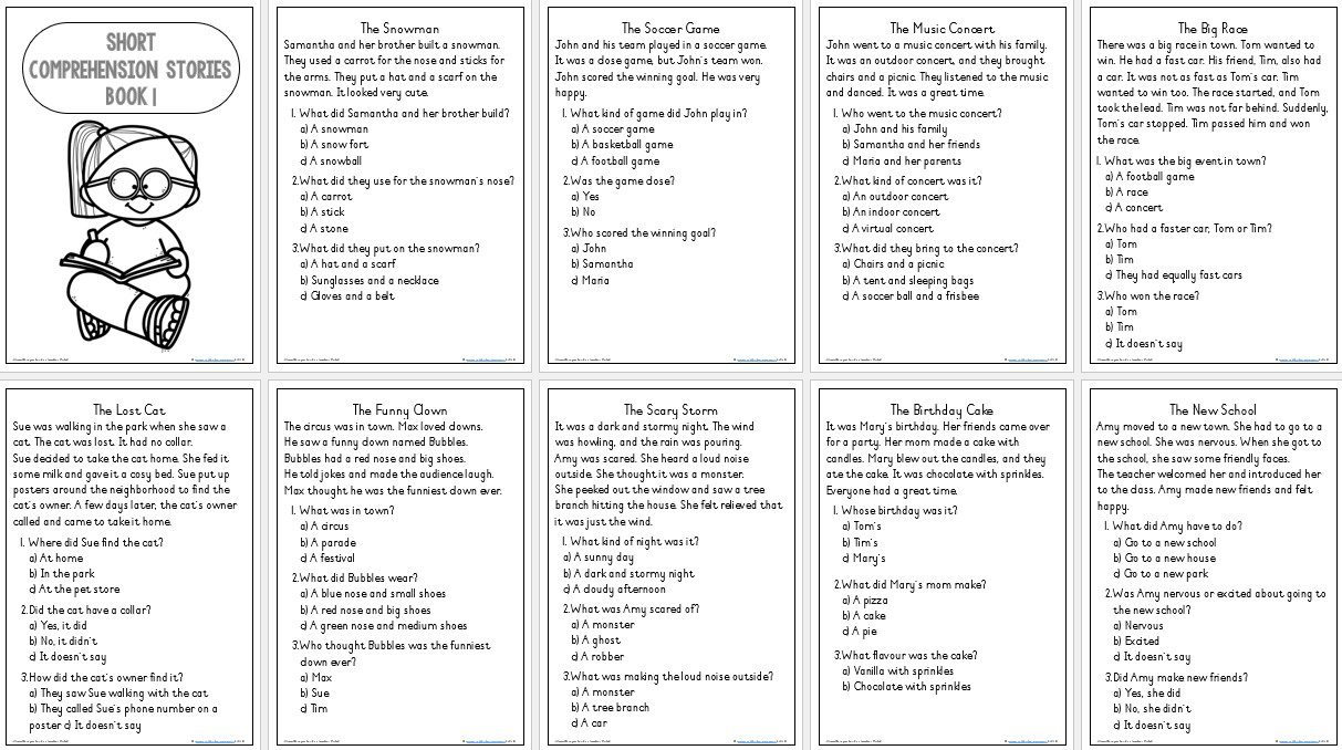 Book 1: 50 Short Comprehension Stories - Image 2