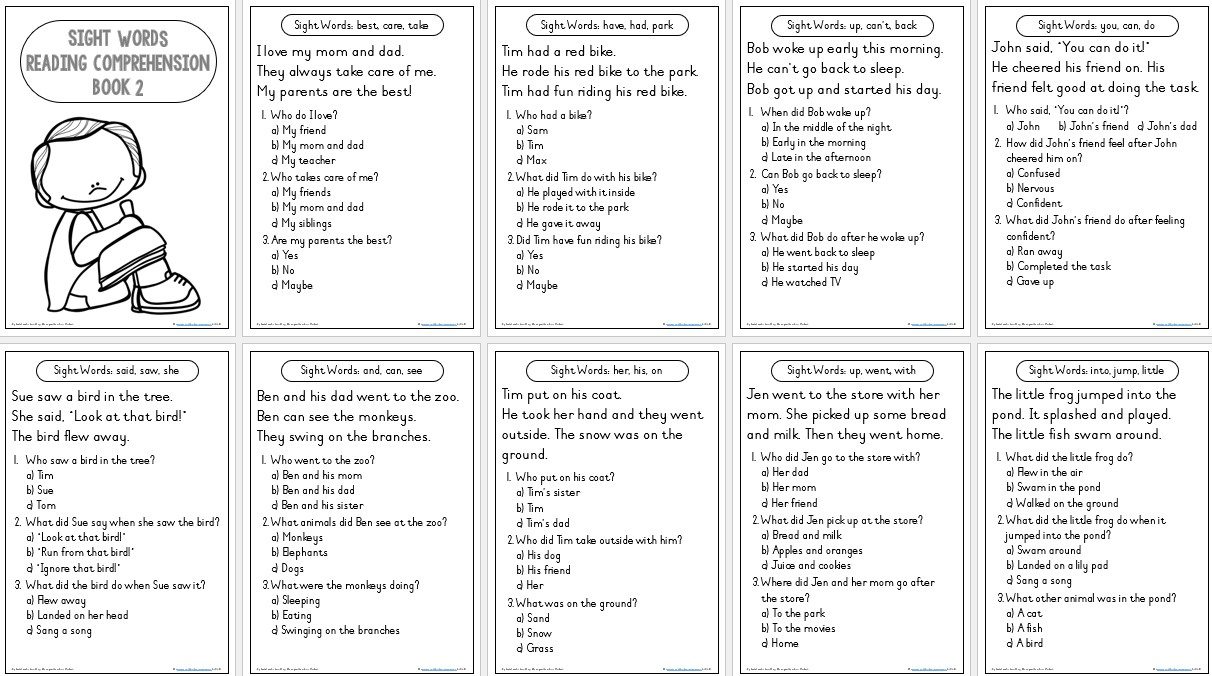 Book 2: 50 Sight Words Reading Comprehension - Image 2