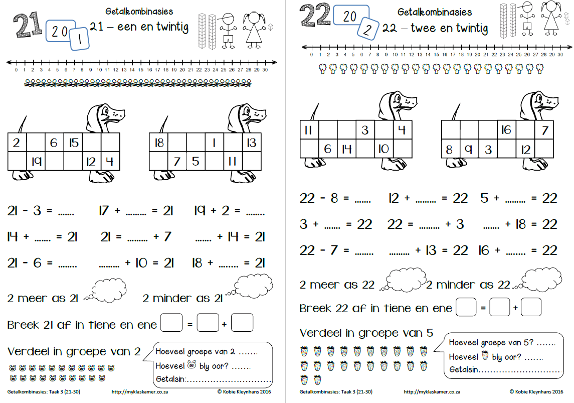 Graad 3 Getalkombinasies: Taak 3 (Getal 21-30) - Image 2