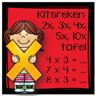 Kitsreken: Vermenigvuldig met 2x, 3x, 4x, 5x & 10x tafel