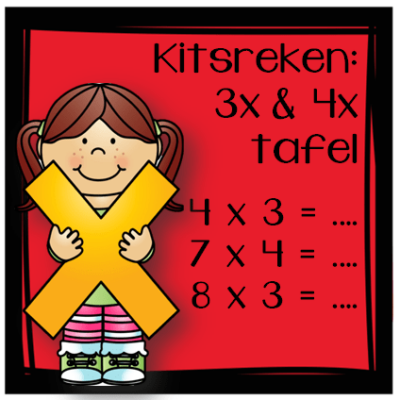 Kitsreken: Vermenigvuldig met 3x, & 4x tafel
