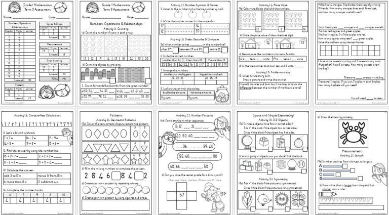 (2024) Grade 1 Mathematics Term 3 ASSESSMENT - My Klaskamer