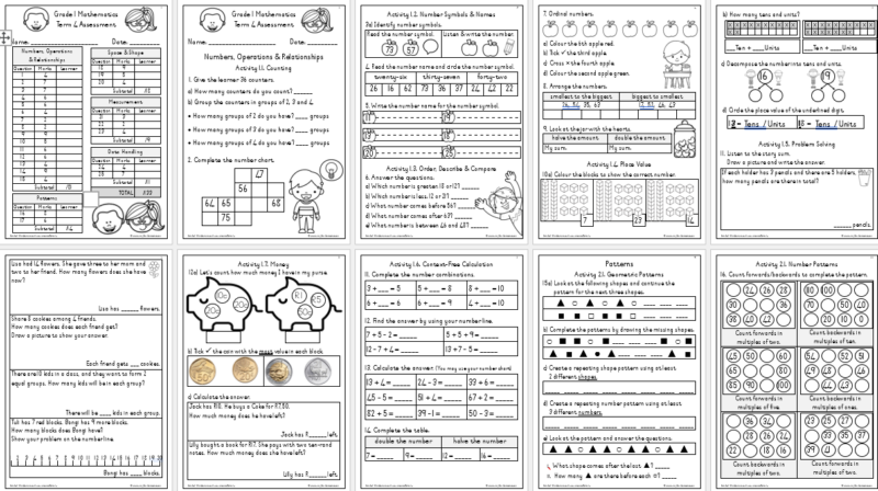 (2024) Grade 1 Mathematics Term 4 ASSESSMENT - My Klaskamer