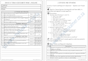 Grade R Visual Checklist GRADE R ASSESSMENT TERM 1 - My Klaskamer