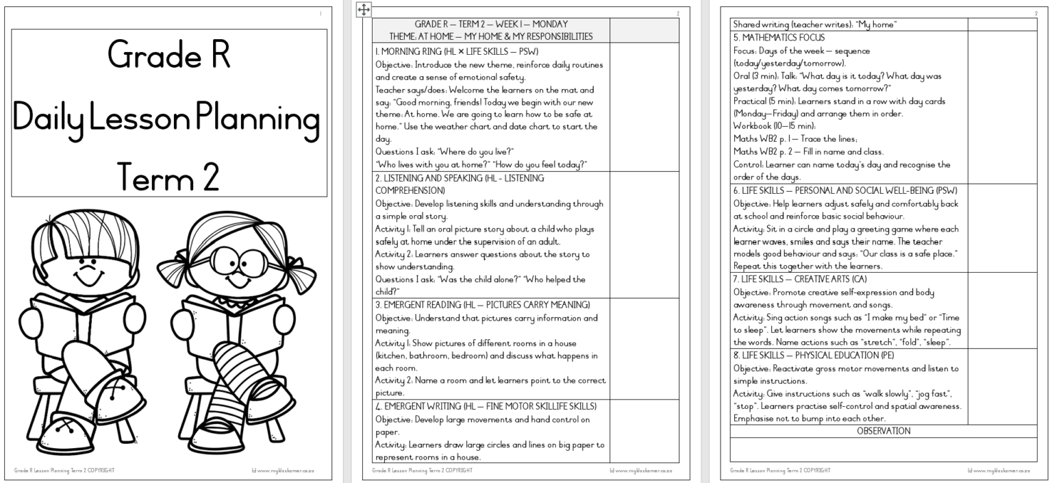 GRADE R TERM 2 LESSON PLANS - My Klaskamer