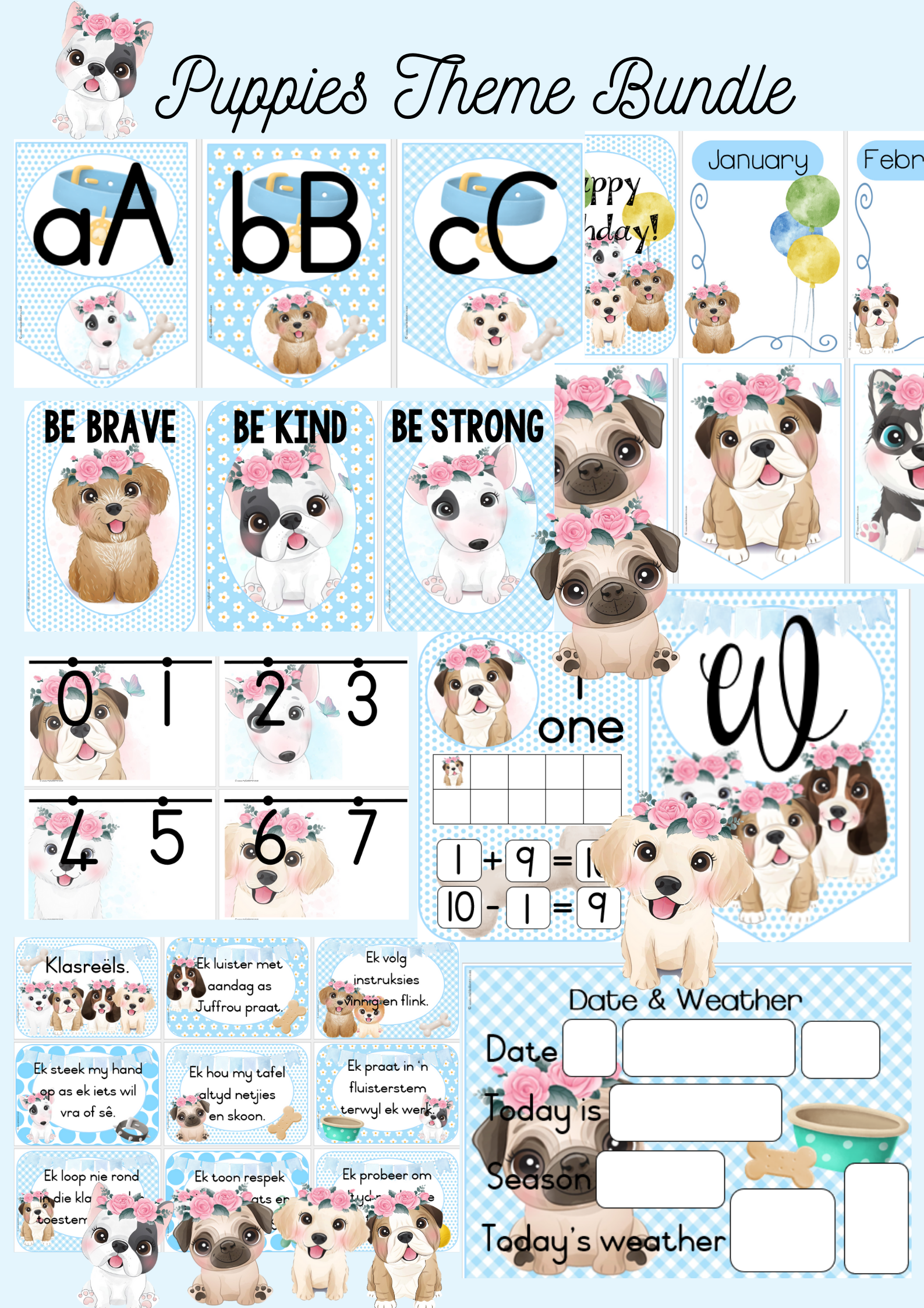 Cute Puppies Classroom Theme