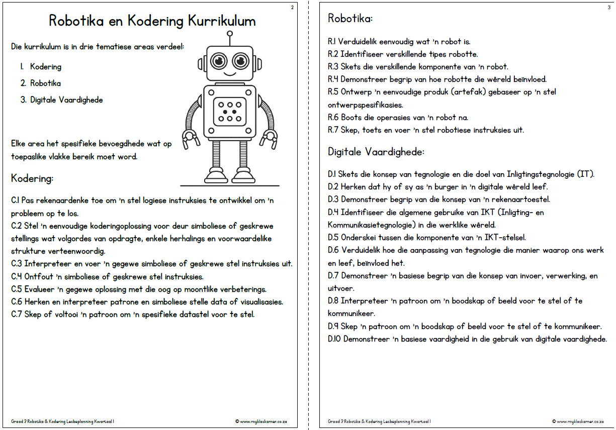 Graad 3 Kodering & Robotika Lesplanne, Werkkaarte & MEMO Kwartaal 4 - Image 2